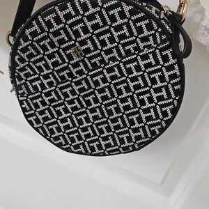 Tommy Hilfiger Black and White Crossbody Bag